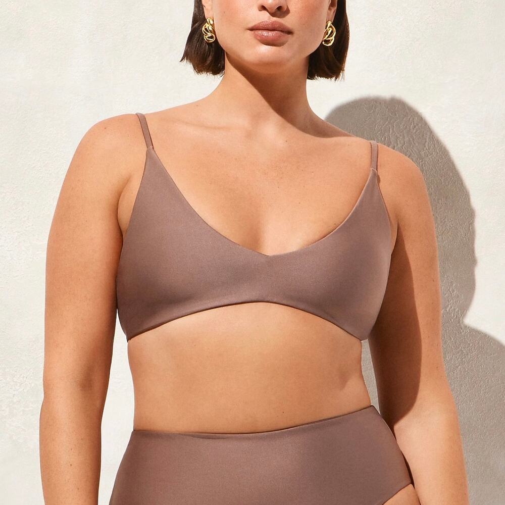 J.Crew Lana Bikini Top Classic Sculpt Smoky Willow Wood Size XS NWT